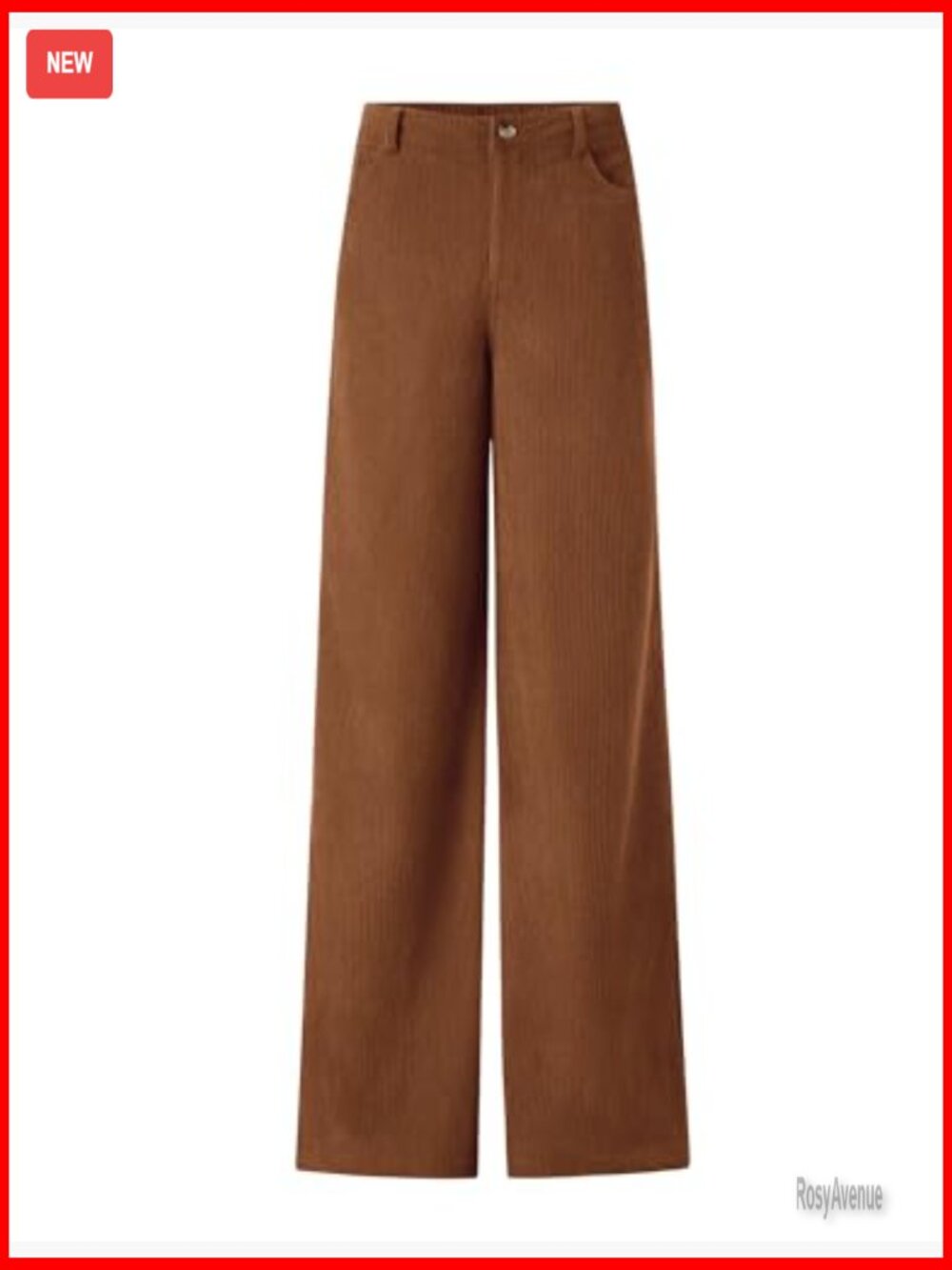 High Waisted Wide Leg Corduroy Dress Pants with Pockets - Picture 5 of 6